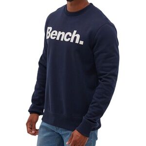 BENCH Navy Blue Tipster Perforated Logo Athleisure  Sweatshirt Size XXL